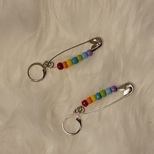 PRIDE safety pin earrings